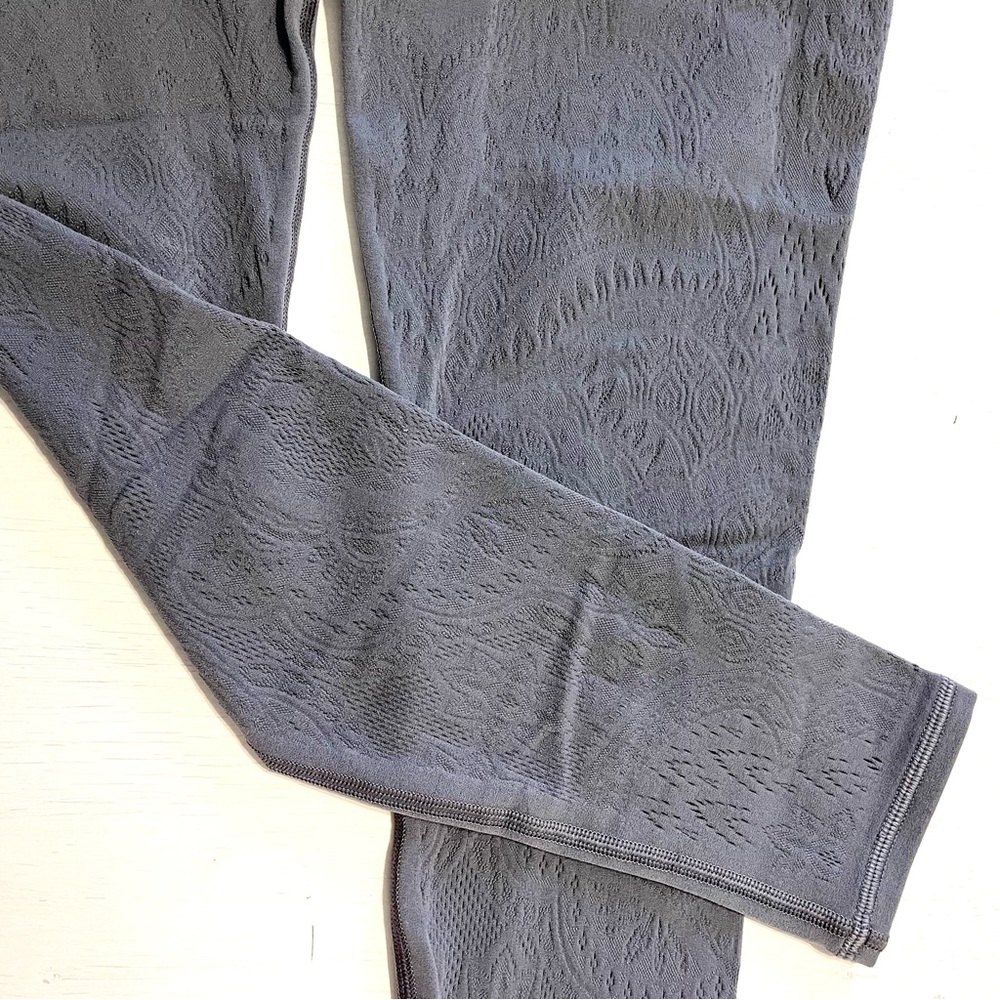 Lululemon Grey Patterned Cutout Leggings